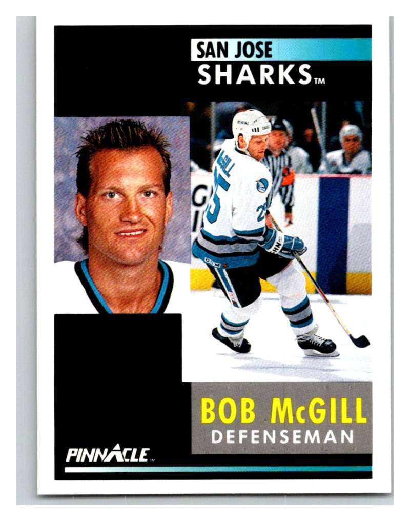 1991-92 Pinnacle #98 Bob McGill Sharks Image 1
