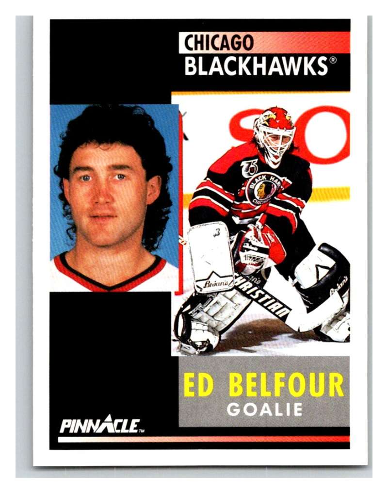1991-92 Pinnacle #127 Ed Belfour Blackhawks Image 1