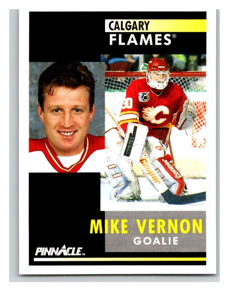 1991-92 Pinnacle #132 Mike Vernon Flames Image 1
