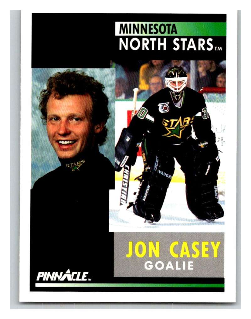 1991-92 Pinnacle #144 Jon Casey North Stars Image 1