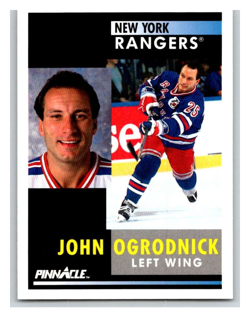 1991-92 Pinnacle #145 John Ogrodnick NY Rangers Image 1