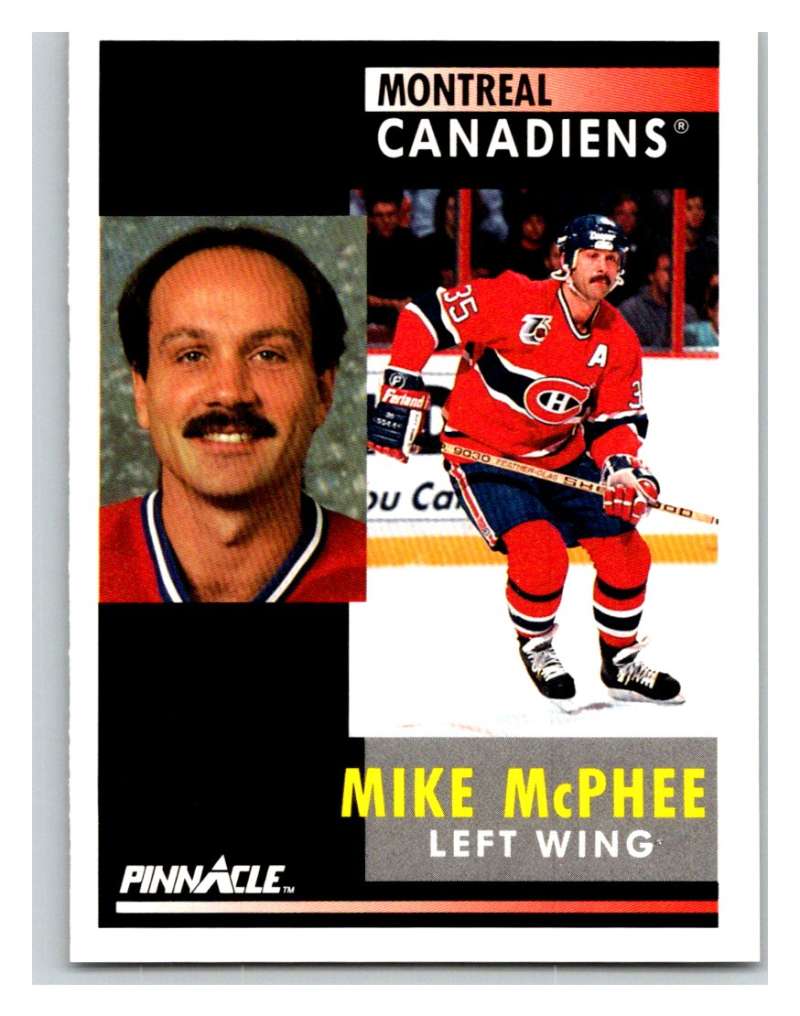 1991-92 Pinnacle #147 Mike McPhee Canadiens Image 1