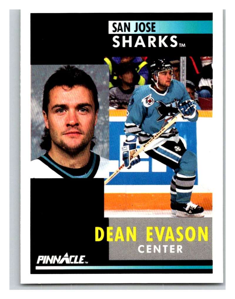 1991-92 Pinnacle #153 Dean Evason Sharks Image 1