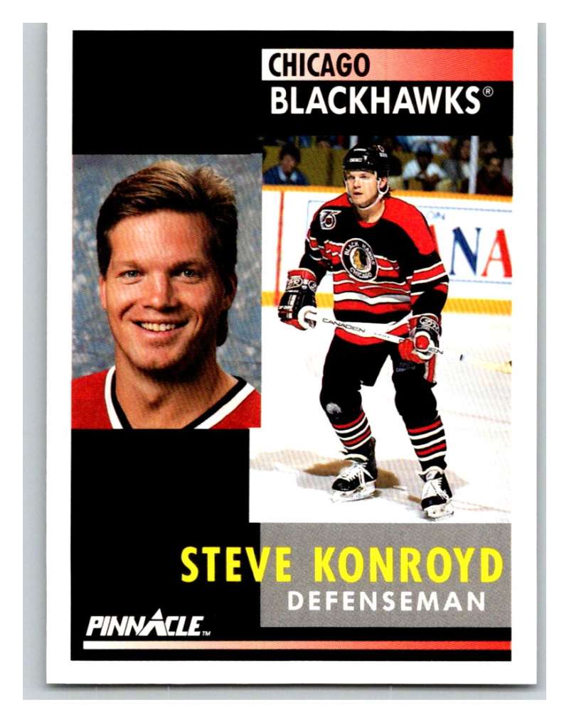 1991-92 Pinnacle #180 Steve Konroyd Blackhawks Image 1