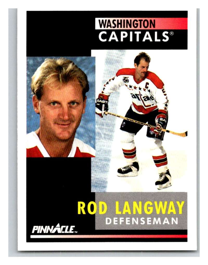 1991-92 Pinnacle #195 Rod Langway Capitals Image 1