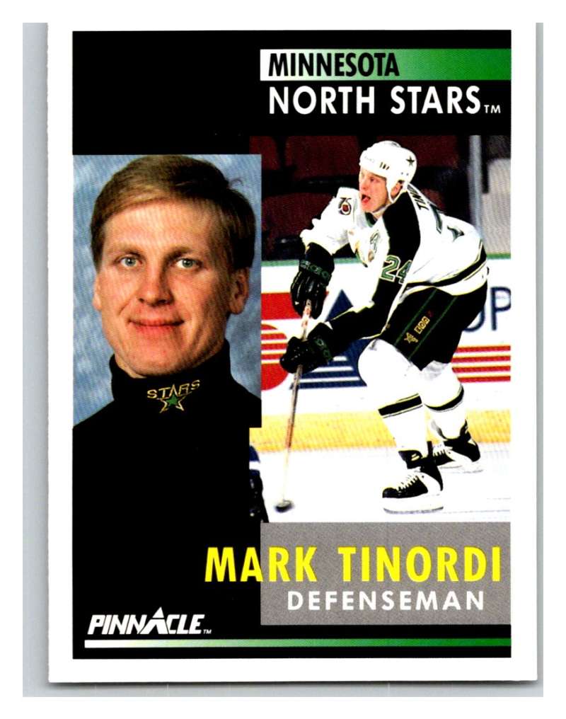 1991-92 Pinnacle #199 Mark Tinordi North Stars Image 1