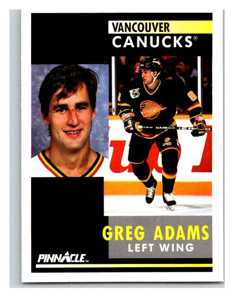 1991-92 Pinnacle #218 Greg Adams Canucks Image 1