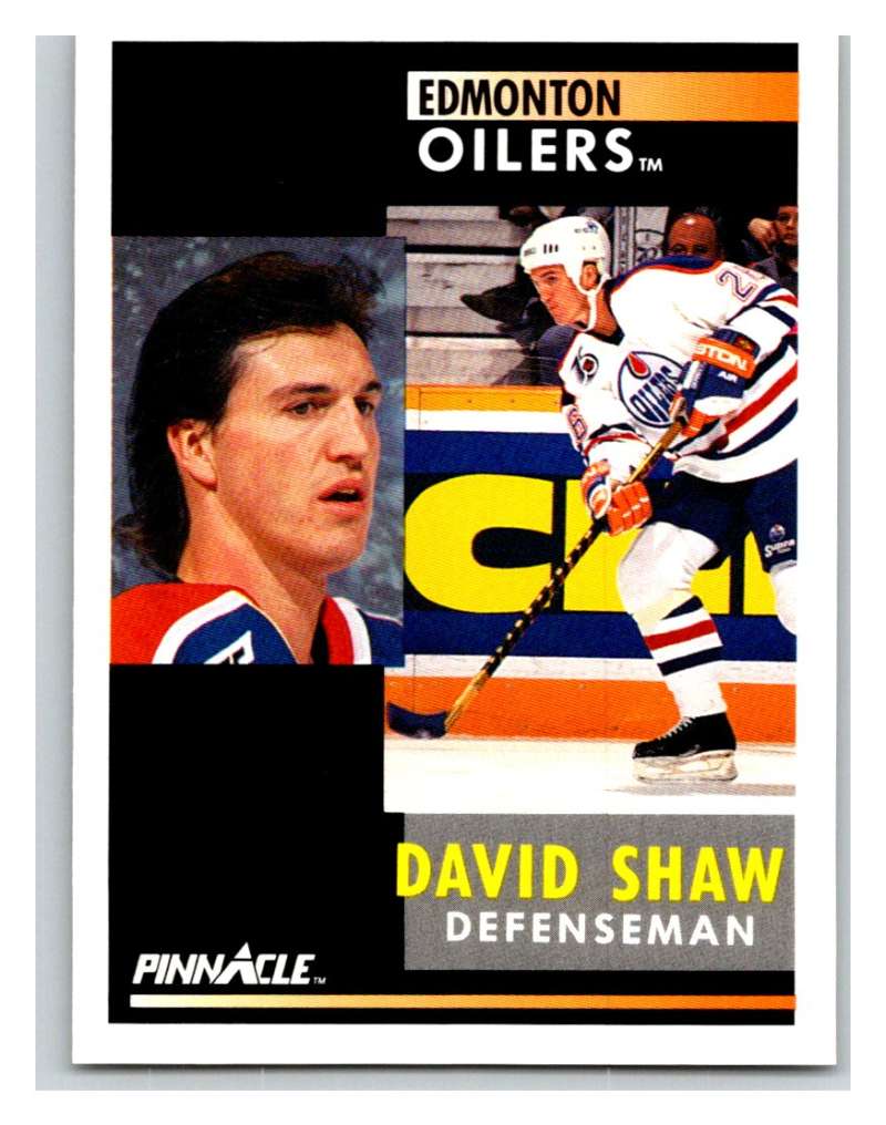 1991-92 Pinnacle #251 David Shaw Oilers Image 1