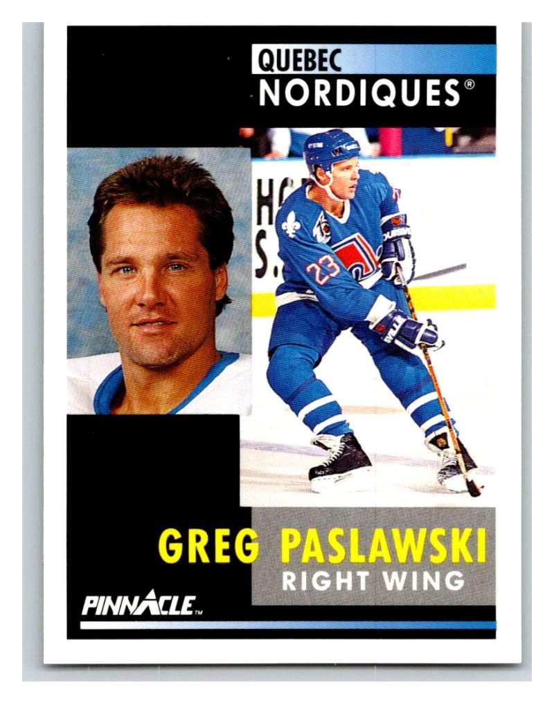 1991-92 Pinnacle #286 Greg Paslawski Nordiques Image 1