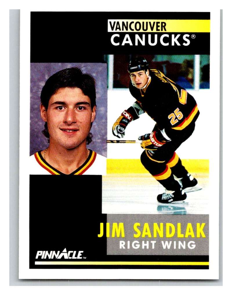 1991-92 Pinnacle #294 Jim Sandlak Canucks Image 1