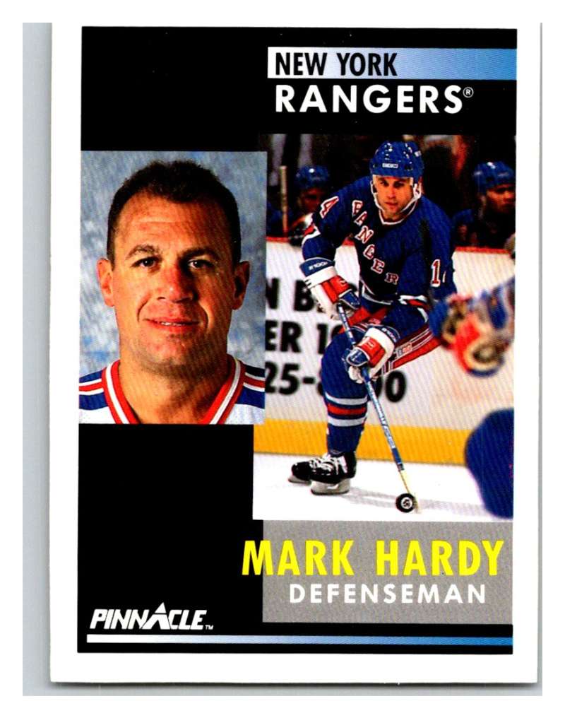 1991-92 Pinnacle #420 Mark Hardy NY Rangers Image 1