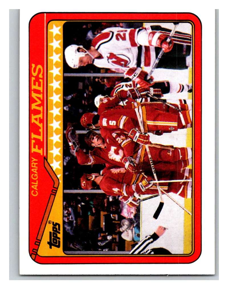 1990-91 Topps #38 Flames Team Mint  Image 1