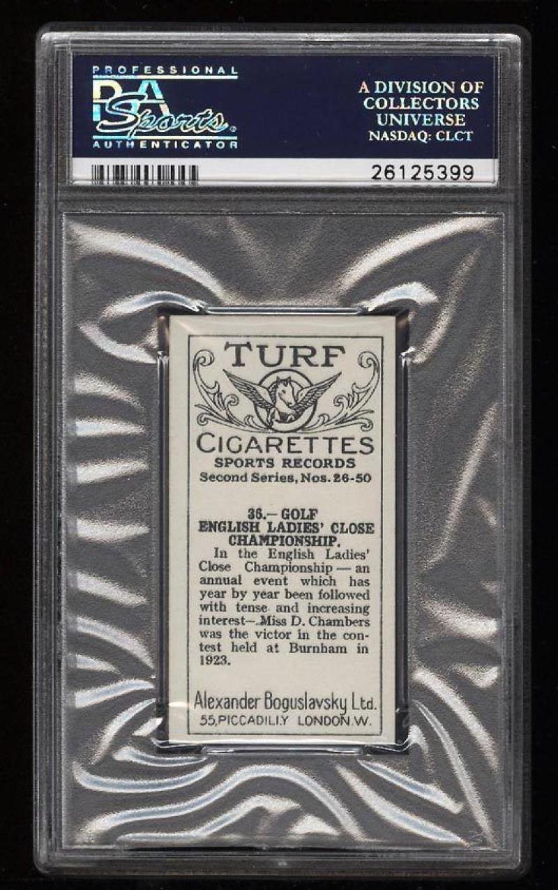 1925 Turf Cigarettes Boguslavsky Sports Records Golf #36 PSA 7 NRMT