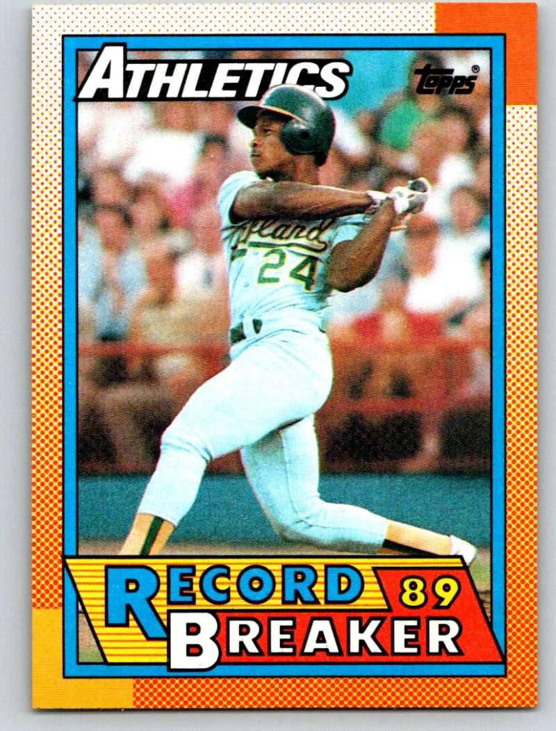 1990 Topps #7 Rickey Henderson RB Mint  Image 1