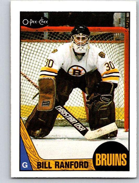 1987-88 O-Pee-Chee #13 Bill Ranford RC Rookie Bruins UER Mint