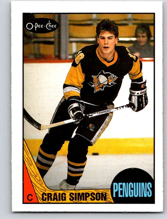 1987-88 O-Pee-Chee #80 Craig Simpson RC Rookie Penguins Mint