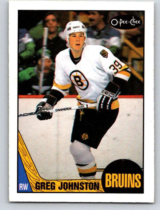 1987-88 O-Pee-Chee #102 Greg Johnston RC Rookie Bruins Mint