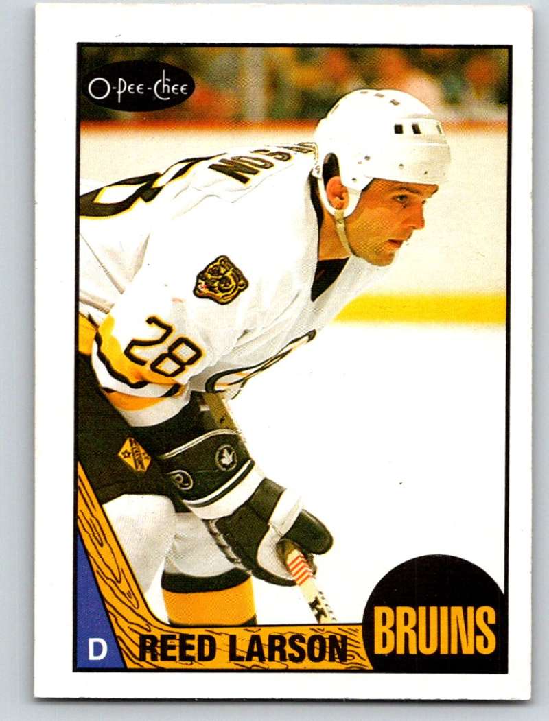 1987-88 O-Pee-Chee #131 Reed Larson Bruins Mint Image 1