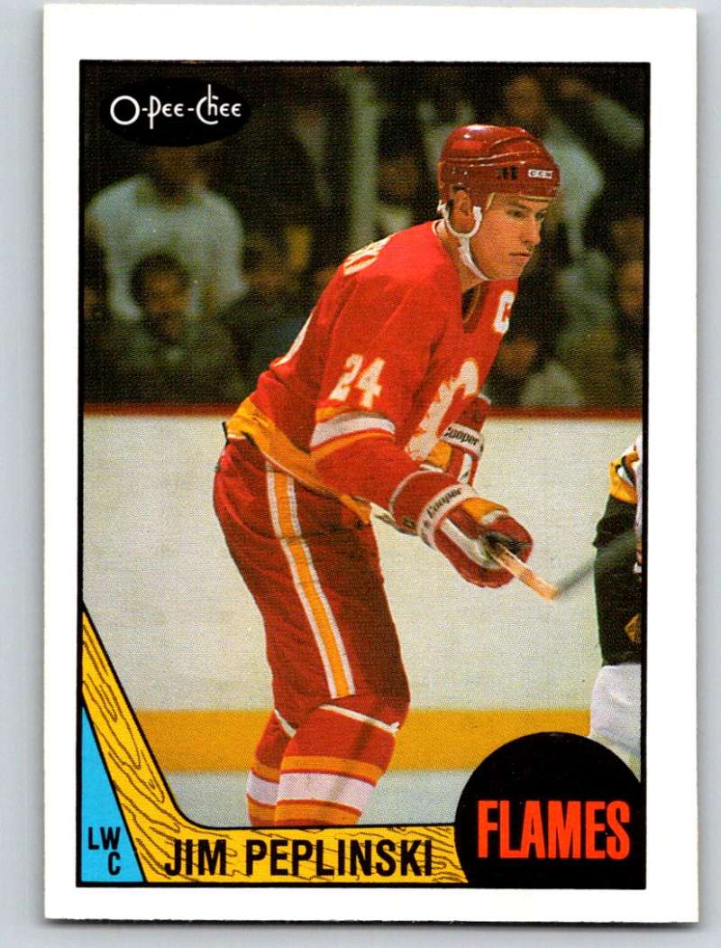 1987-88 O-Pee-Chee #209 Jim Peplinski Flames Mint Image 1