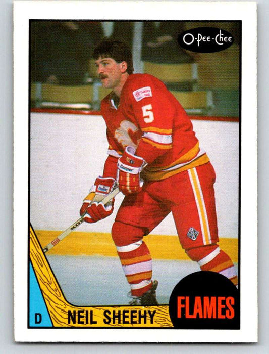 1987-88 O-Pee-Chee #213 Neil Sheehy RC Rookie Flames Mint