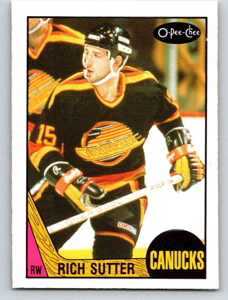 1987-88 O-Pee-Chee #258 Rich Sutter Canucks Mint Image 1