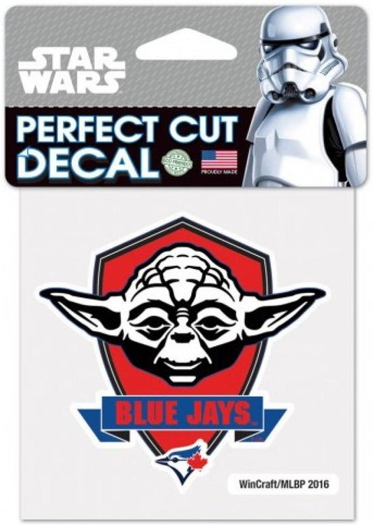Toronto Blue Jays YODA Perfect Cut MLB 4"x 4" Star Wars Decal Sticker Image 1