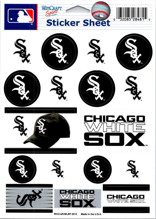 (HCW) Chicago White Sox Vinyl Sticker Sheet 5"x7" Decals MLB Licensed Authentic Image 1