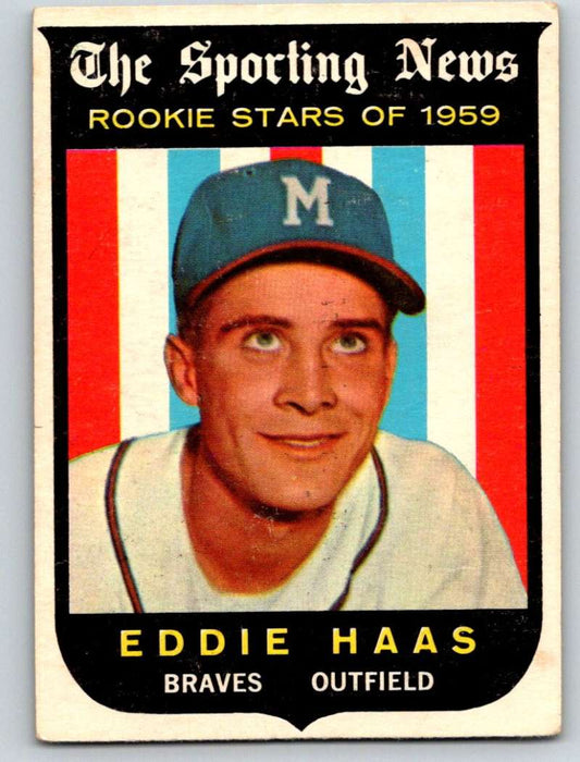 1959 Topps #126 Eddie Haas RC Rookie Braves 3597
