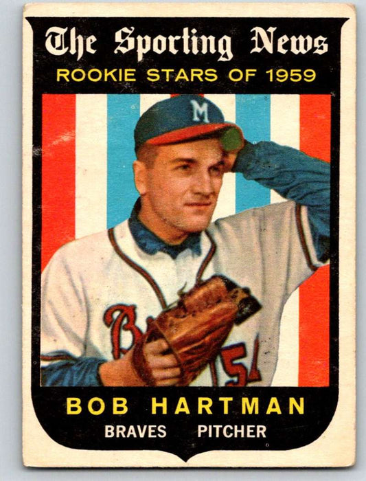 1959 Topps #128 Bob Hartman RC Rookie Braves 3599 Image 1