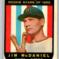 1959 Topps #134 Jim McDaniel RC Rookie Pirates 3602 Image 1