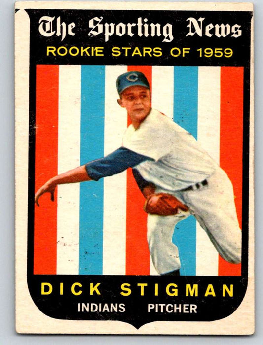 1959 Topps #142 Dick Stigman RC Rookie Indians UER 3606 Image 1