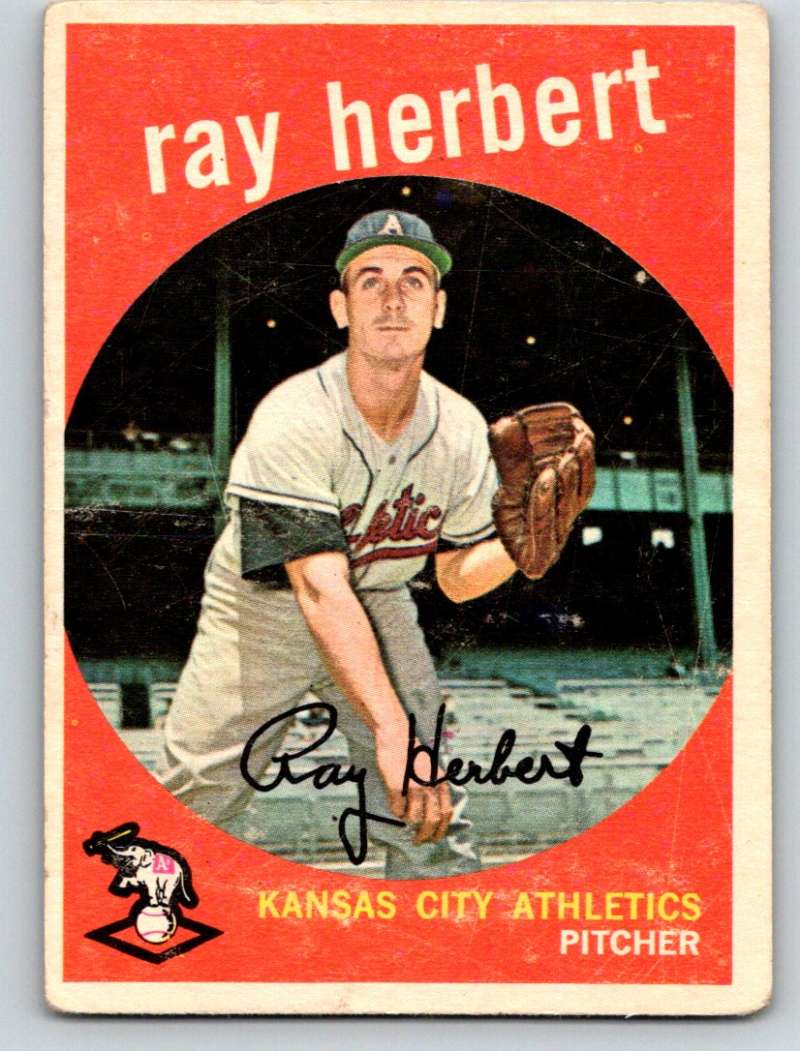 1959 Topps #154 Ray Herbert Athletics UER 3609 Image 1