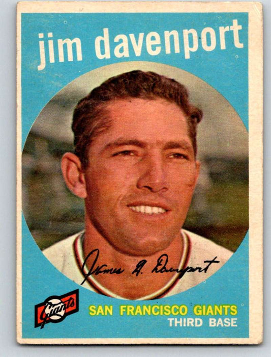 1959 Topps #198 Jim Davenport Giants 3617 Image 1