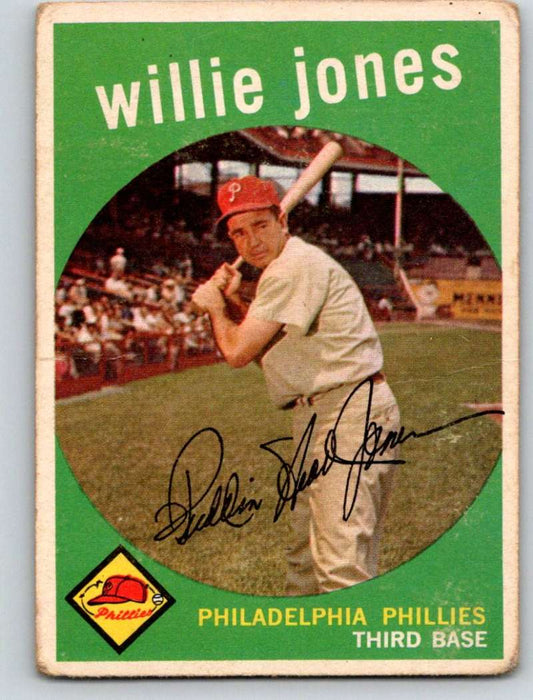 1959 Topps #208 Willie Jones Phillies 3620 Image 1