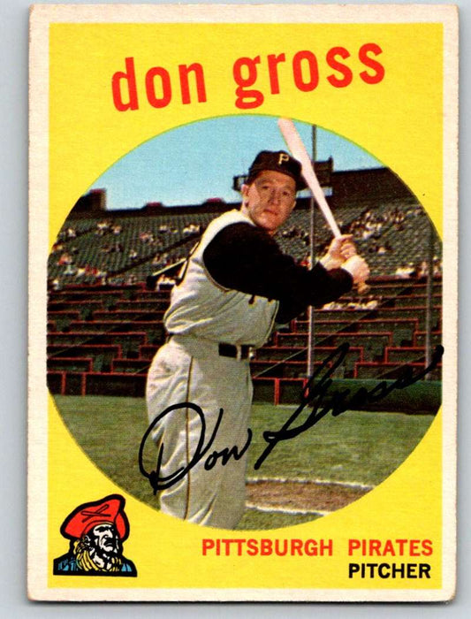 1959 Topps #228 Don Gross Pirates 3622 Image 1