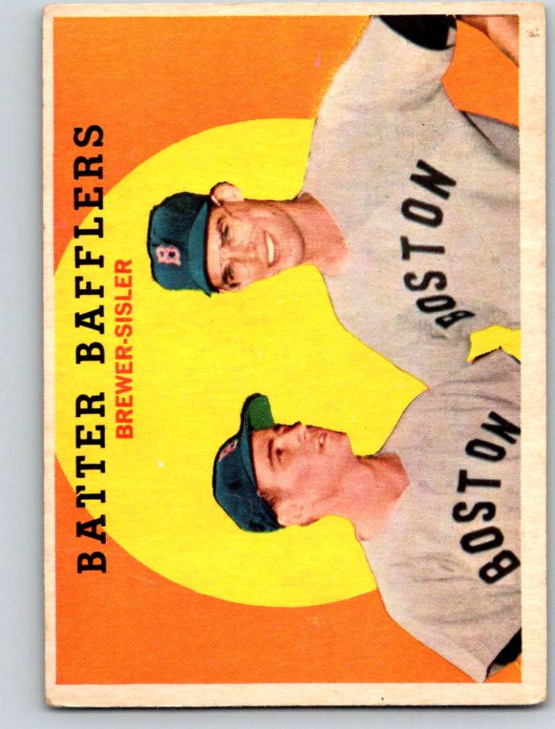 1959 Topps #346 Tom Brewer/Dave Sisler Red Sox Batter Bafflers 3632 Image 1