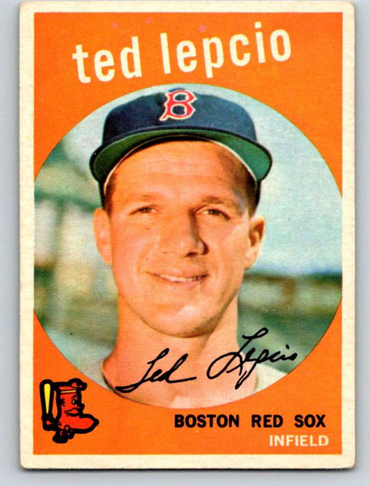 1959 Topps #348 Ted Lepcio Red Sox 3633 Image 1