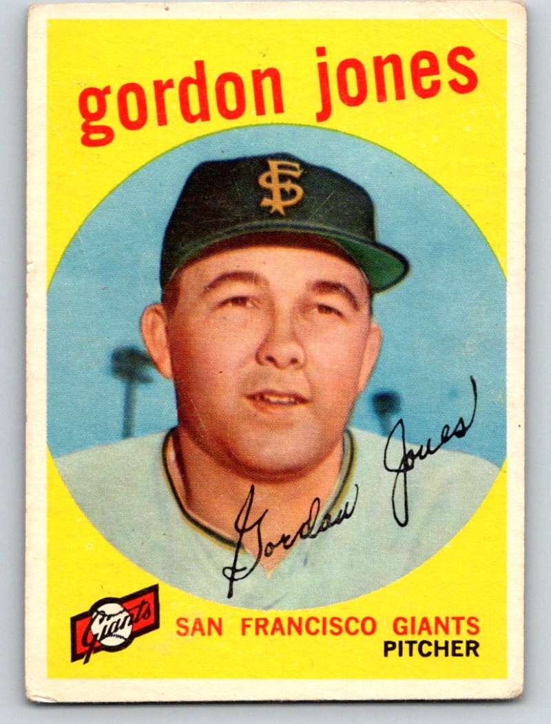 1959 Topps #458 Gordon Jones Giants 3657 Image 1