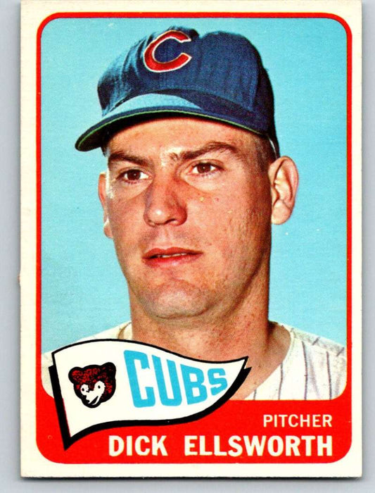 1965 Topps #165 Dick Ellsworth Cubs Baseball NM 3682 Image 1