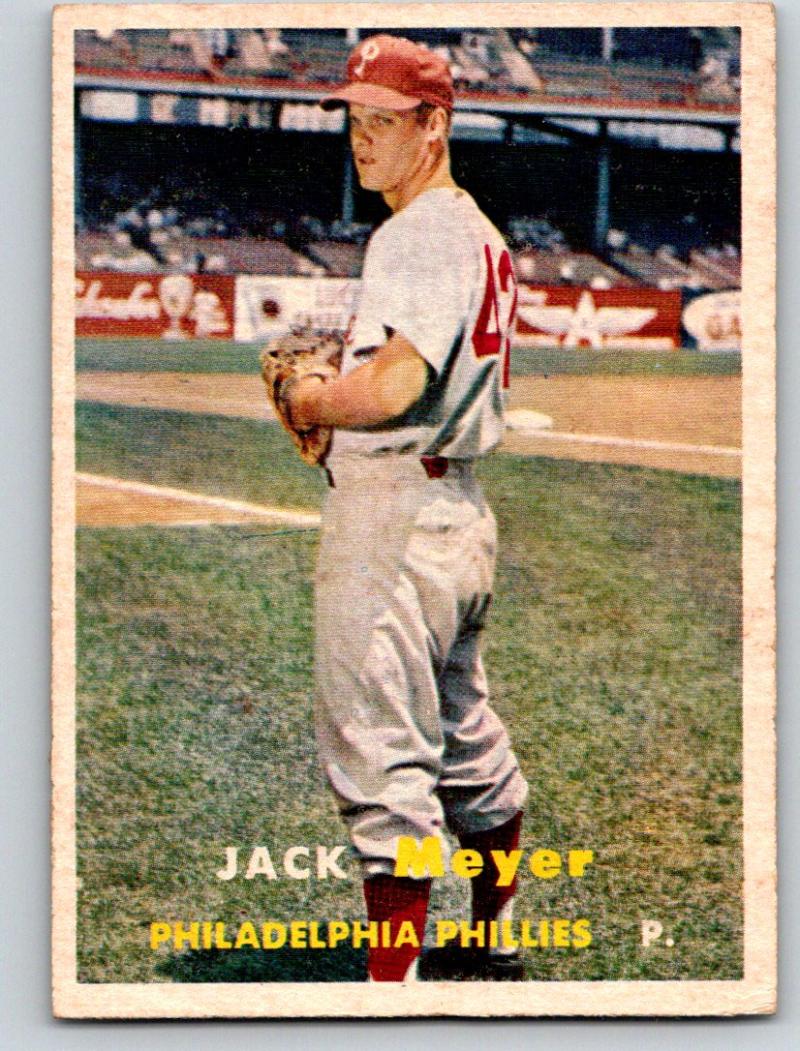 1957 Topps #162 Jack Meyer NM Near Mint Baseball Vintage MLB Phillies 03705 Image 1