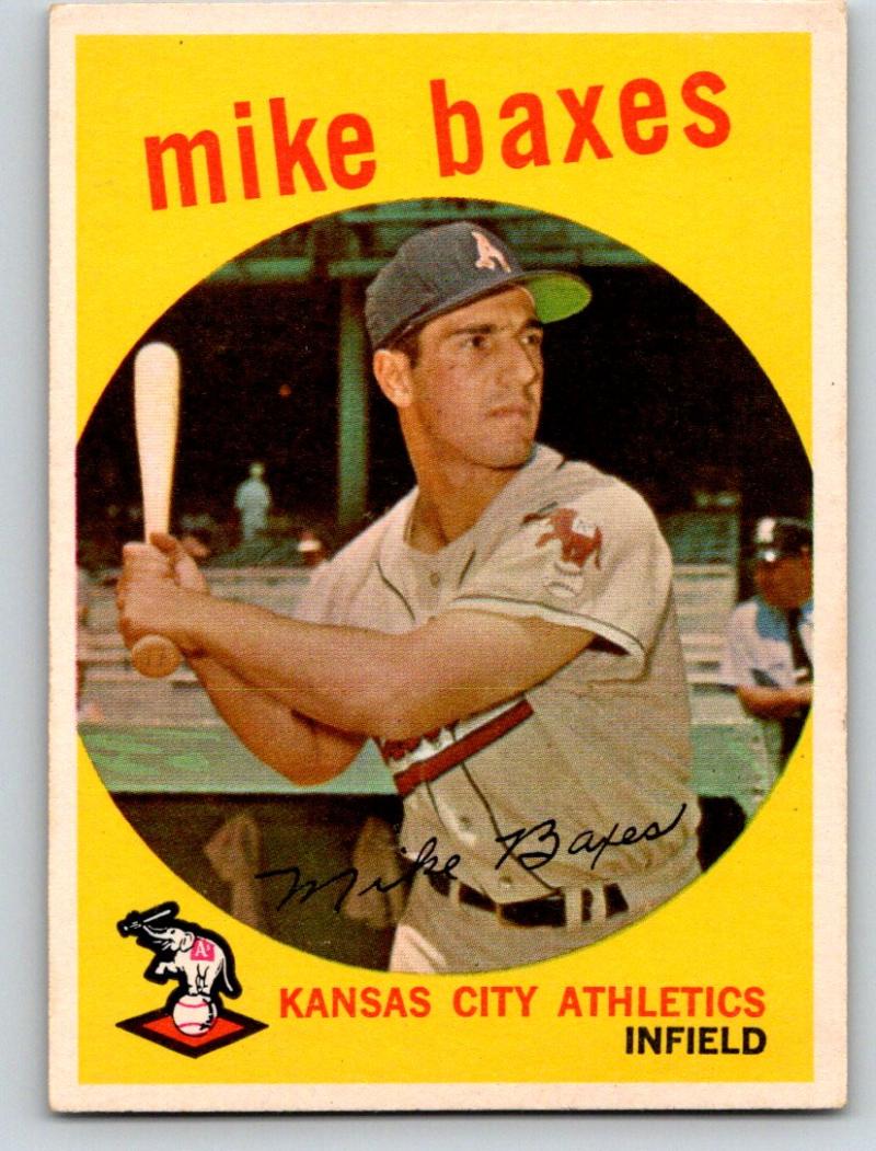 1959 Topps #381 Mike Baxes NM-MT Baseball Vintage MLB Athletics 03718 Image 1