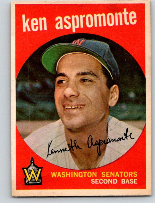 1959 Topps #424 Ken Aspromonte NM-MT Baseball Vintage MLB Senators 03721 Image 1