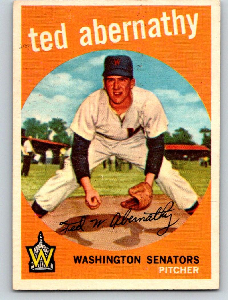 1959 Topps #169 Ted Abernathy NM Near Mint Baseball Vintage MLB Senators 03732 Image 1