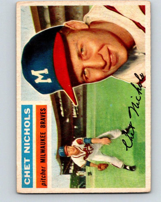 1956 Topps #278 Chet Nichols NM Near Mint Baseball Vintage MLB Braves 03748 Image 1