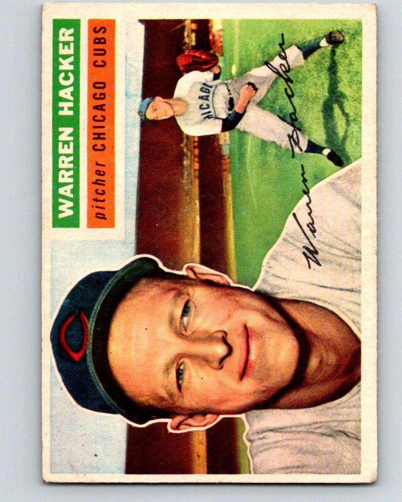 1956 Topps #282 Warren Hacker NM Near Mint Baseball Vintage MLB Cubs 03749 Image 1