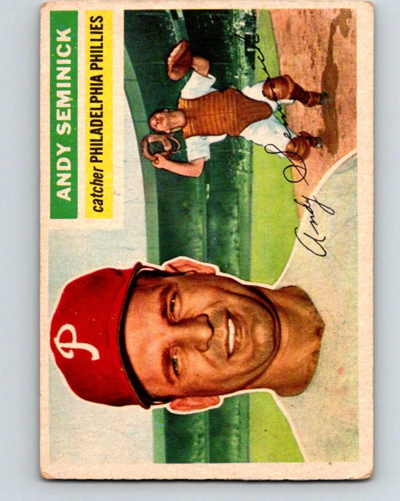 1956 Topps #296 Andy Seminick NM Near Mint Baseball Vintage MLB Phillies 03751 Image 1