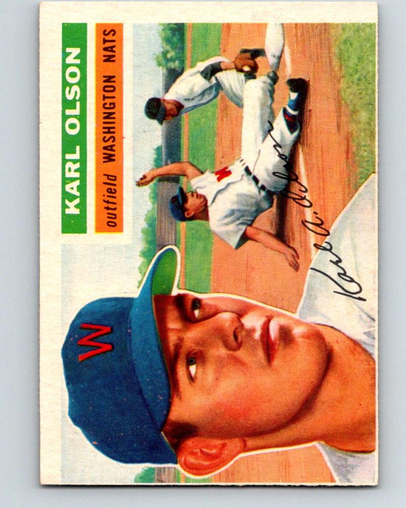 1956 Topps #322 Karl Olson NM Near Mint Baseball MLB Vintage Senators 03754 Image 1