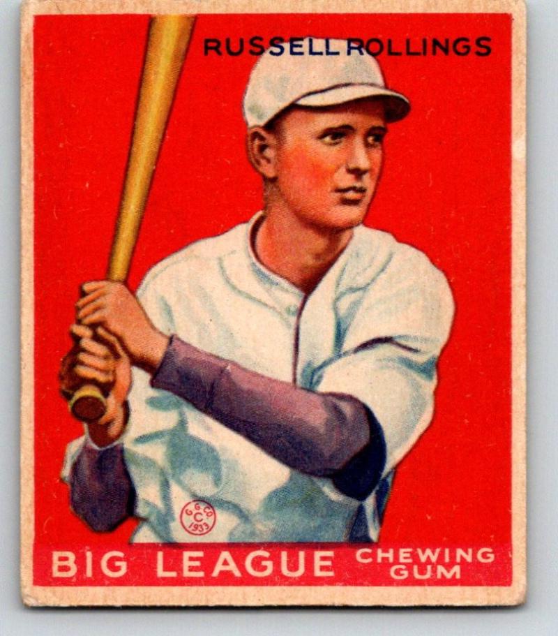 1934 Goudey V354 World Wide Gum #40 Russell Rollings Baseball MLB 03757