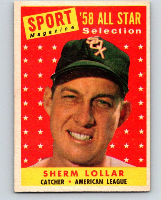 1958 Topps #491 Sherm Lollar AS Baseball Vintage MLB White Sox 03764 Image 1