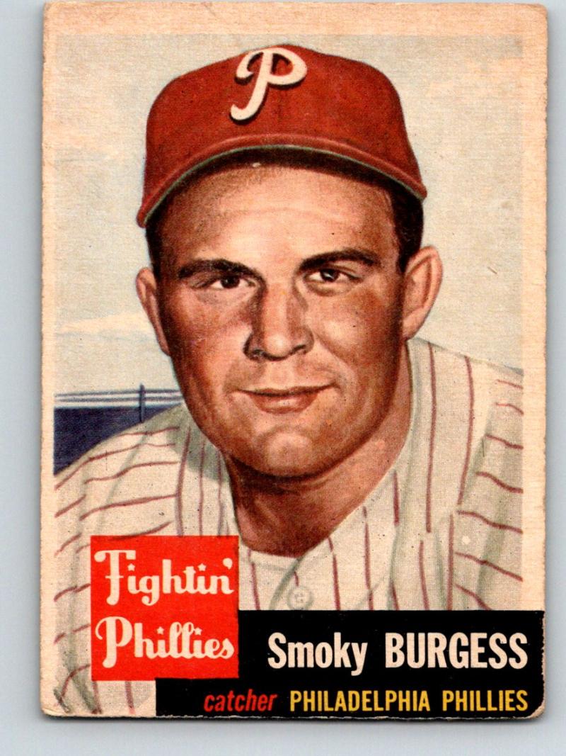 1953 Topps #10 Smoky Burgess Baseball MLB Vintage SP Phillies 03769 Image 1